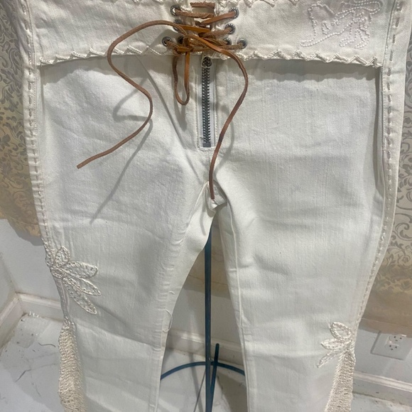 Parasuco Vintage Hand Stitched Embellished Denim Sz 27 - Picture 4 of 14